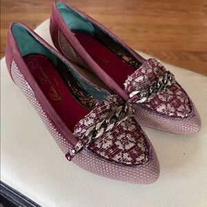 Poetic License Mauve and Burgundy Loafers with Chain Detail